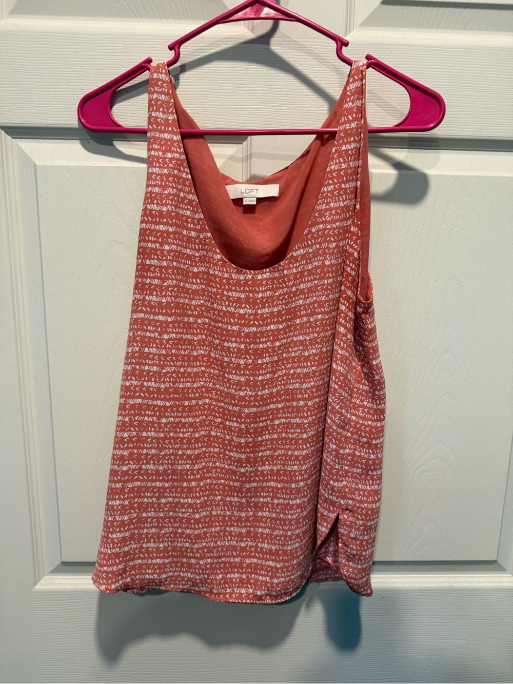 LOFT Coral Printed Scoop-Neck Camisole
